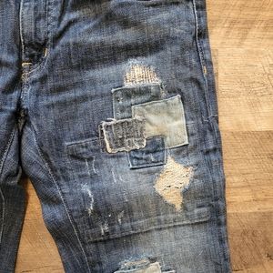 Distressed Denim & Supply Ralph Lauren Boro Patchwork Jeans Low Slim Fit